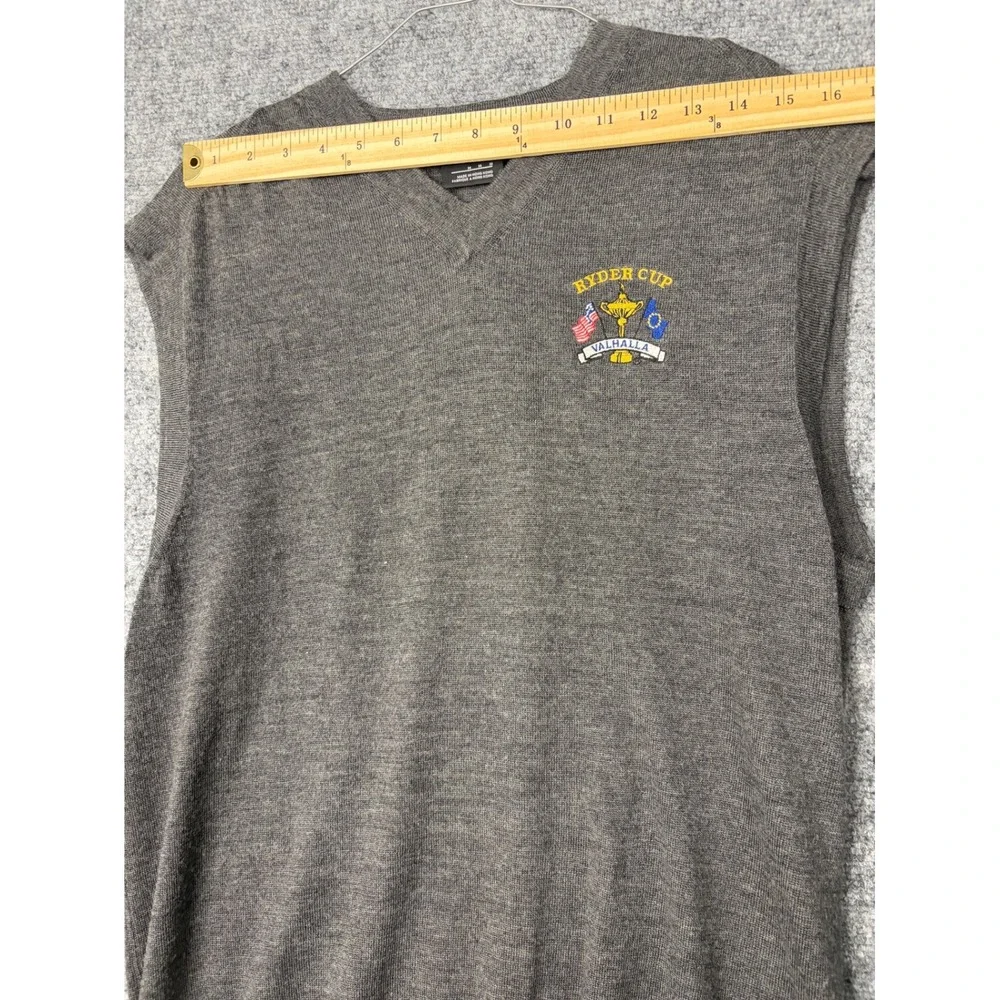 Nike Golf Ryder Cup Valhalla Sweater Vest Mens Medium Grey V-Neck Knit Vest